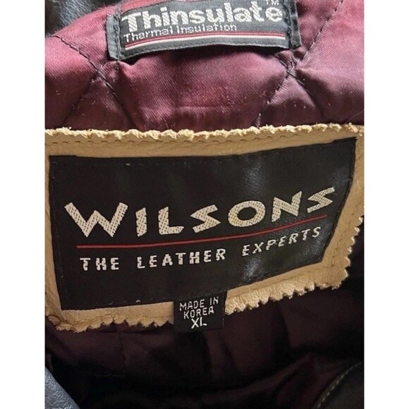Vintage Wilsons Men’s Sz XL Leather Light Brown Leather Jacket Button Front RARE - Picture 4 of 16